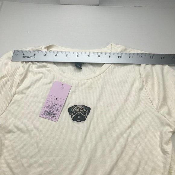 Wild Fable Women's Long Sleeve Rib Fitted Knit Shirt Cream Small New With Tags - Picture 9 of 14